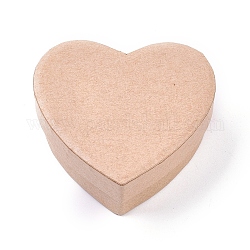Scatole di caramelle di carta kraft, forniture di nozze scatola di caramelle creative, cuore, Burlywood, 6.15x6.55x2.65cm