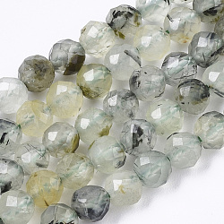 Chapelets de perles en préhnite naturelle, ronde, facette, 5mm, Trou: 0.7mm, Environ 84 pcs/chapelet, 15.35 pouce (39 cm)