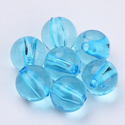 Transparente Acryl Perlen, Runde, Deep-Sky-blau, 12x11.5 mm, Bohrung: 1.7 mm, ca. 500 Stk. / 500 g