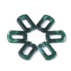 Акриловые связей кольца, разъемы для быстрой связи, для изготовления ювелирных цепочек, Стиль имитация драгоценных камней, овальные, темно-зеленый, 30.5x20x5 мм, отверстие : 17.5x8 мм, о: 220 шт / 500 г