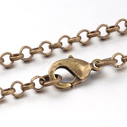 Fabbricazione di collana a catena rolo catena croce di ferro, bronzo antico, 17.99 pollice