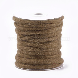100％手作りウール糸  キャメル  3~6mm  約20m /ロール