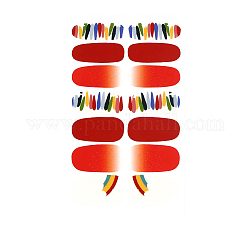 Regenbogen Full Cover Nail Wraps Sticker, UV-Gellack Nagelfolien Streifen Abziehbilder, für Nagelspitzen Dekorationen, Schamottestein, 10x5.5 cm