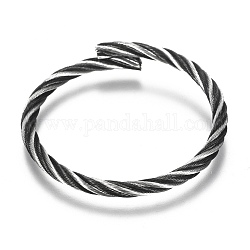 Adjustable 304 Stainless Steel Expandable Bangle Making, Twisted, Gunmetal & Stainless Steel Color, Inner Diameter: about 2-1/2 inch(6.2cm) 