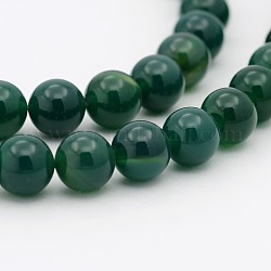 Verde azulado natural, abalorios redondos de jade hebras, teñido, 6mm, agujero: 1 mm, aproximamente 65 pcs / cadena, 15.7 pulgada