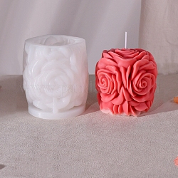 バレンタインデー 3D ローズピラー DIY キャンドルシリコンモールド  香りのよいキャンドル作りに  ホワイト  11x10cm