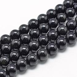 Natürlichen Obsidian Perlen Stränge, Runde, 10 mm, Bohrung: 1 mm, ca. 40 Stk. / Strang, 15.7 Zoll