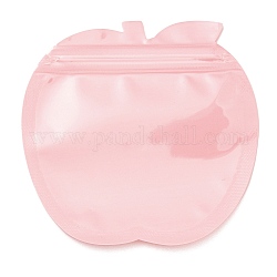 Пластиковая упаковка в форме яблока, пакеты с застежкой-молнией Yinyang, верхние пакеты с самозапечатыванием, розовые, 10.2x10.1x0.15 см, односторонняя толщина: 2.5 мил (0.065 мм)