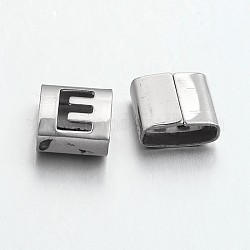 Charms a forma di lettera 201 in acciaio inossidabile, letter.e, 9x8x4mm, Foro: 8x3 mm