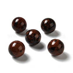 Perles d'obsidienne naturelles en acajou, pas de trous / non percés, ronde, 25~25.5mm