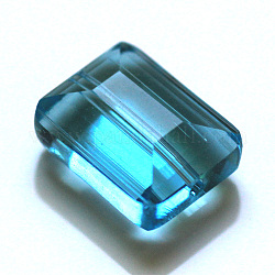 Imitazione branelli di cristallo austriaco, grado aaa, sfaccettato, rettangolo, cielo blu profondo, 8x9.5x5mm, Foro: 0.9~1 mm