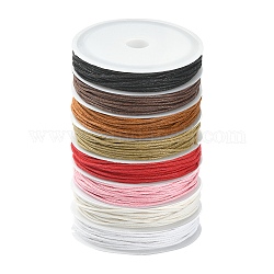 8 рулон 8 цвета вощеных хлопковых шнуров, многослойный круглый шнур, макраме ремесленная нить для изготовления ювелирных изделий, разноцветные, 1 мм, около 7 ярда (6.8 м) / рулон, 1 рулон / цвет