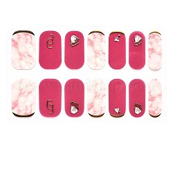 Full Wraps Nagellackstreifen, selbstklebende Nagellack-Sticker mit Farbverlauf, für Frauen Nagelspitzen Dekorationen, alte Rose, 24x8 mm, 14pcs / Blatt