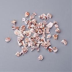 Perles de coquillage en spirale naturelle, teinte, peachpuff, taille: environ 6~9 mm de long,  largeur de 10~16 mm, épaisseur de 6~9mm, Trou: 2mm, environ 630 pcs/500 g