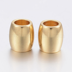 304 perline in acciaio inossidabile, barile, oro, 11x10mm, Foro: 6 mm