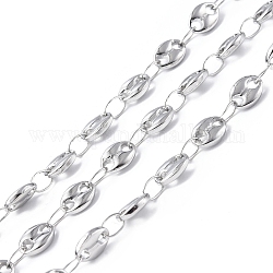 304 Stainless Steel Coffee Bean Link Chains, Soldered, with Spool, Stainless Steel Color, 4x6.5x1.5mm, about 32.81 Feet(10m)/Roll