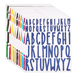 Globleland 12 лист 12 стиля ПВХ алфавит почтовый ящик декоративные наклейки, водостойкие самоклеящиеся буквы для наружной отделки помещений, буква.a~z, разноцветные, 231x191x0.1 мм, 1 лист / стиль