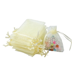Мешочки из органзы для хранения украшений, свадебные подарочные пакеты с сетчатыми шнурками, papayawhip, 9x7 см