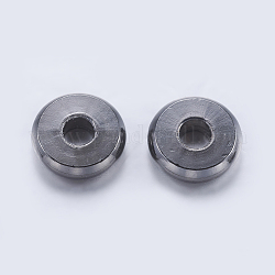 Messing-Abstandshalterkugeln, Flachrund, Metallgrau, 6x1.5 mm, Bohrung: 2 mm