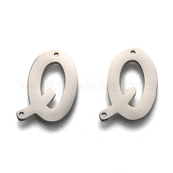 304 connettori per maglie in acciaio inossidabile, lettera, letter.q, 16x11x1.5mm, Foro: 0.9 mm