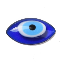 Cabochons de la resina de mal de ojo, cabujones de ojo de la suerte, azul, oval, 16.5x29x5mm