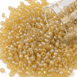 Toho perles de rocaille rondes, Perles de rocaille japonais, (162f) topaze claire ab gelée transparente, 8/0, 3mm, Trou: 1mm, environ 1110 pcs/50 g