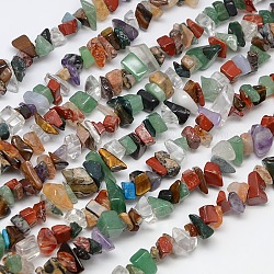Natural & Synthetic Mixed Gemstone Chips Beads Strands, Mixed Stone, 5~8mm, Hole: 1mm, about 32~32.5 inch