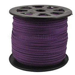 Faux Suede Cords, Faux Suede Lace, Purple, 4x1.5mm, 100yards/roll(300 feet/roll)