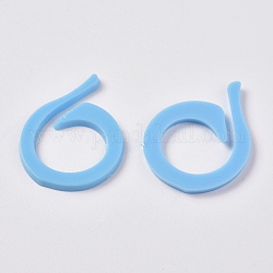 Пластиковое кольцо, маркерное кольцо стежка, поделки вязальные инструменты, синие, 22x16.5x1.5 мм