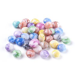 Perles acryliques, pierre d'imitation, rondelle, couleur mixte, 15.5~16x10mm, trou: 2 mm, environ 320 pcs / 500 g