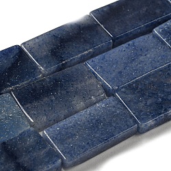 Granos de aventurina azul natural hebras, Rectángulo, 20x12x3mm, agujero: 1 mm, aproximamente 20 pcs / cadena, 15.75'' (40 cm)