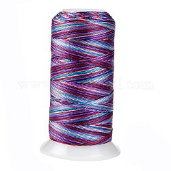 Fil à coudre en polyester rond teint par segment, pour la couture à la main et à la machine, broderie pompon, violet, 12 pli, 0.8mm, environ 300 m / bibone 