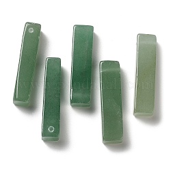 Pendentifs en aventurine vert naturel, breloques rectangulaires, 39~40x9.5~10x8~8.5mm, Trou: 1.8~2mm