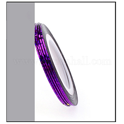 Линия лазерной разметки ногтей, многоцветные рулоны блестящие наклейки для ногтей, для ногтей ногти на ногах украшение кончиков ногтей, темно-фиолетовый, 4.3 см, 20 м / рулон