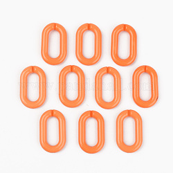 Opake Acryl Verknüpfung Ringe, Quick-Link-Anschlüsse, zur Herstellung von Kabelketten, ungeschweißte, Oval, orange, 27x16.5x4.5 mm, Innendurchmesser: 18x7.5 mm