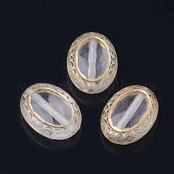 Perline acrilico trasparente, Glitter perline, ovale, chiaro, 18x13x5.5mm, Foro: 1.5 mm, circa 610pcs/500g