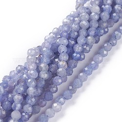 Perles tanzanite naturel brins, ronde, facette, 3mm, Trou: 0.7mm, Environ 140 pcs/chapelet, 15.55 pouce (39.5 cm)