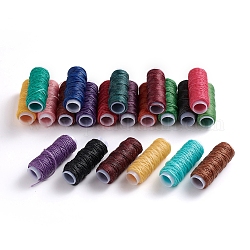 Gewachsten Polyester-Schnur, für Schmuck machen, Mischfarbe, 0.8 mm, ca. 30 m / Rolle