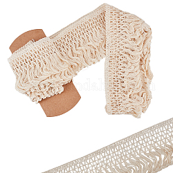 Gorgecraft Baumwollspitzenband Randbesätze, Quastenband, zum Nähen von Stoffhandwerk, antik weiß, 4 Zoll (100 mm), 5yards / Rolle (4.57 m / Rolle)