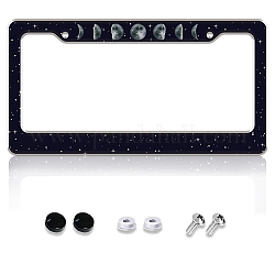 Dekorationsrahmen aus Aluminiumlegierung, für Nummernschild, mit Schraube und Mutter, Rechteck, Mond, 160x310x5 mm