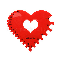 Maschenweite für Stricknadeln aus Kunststoff, für Häkelnadel, rot, 8.6x11x0.2 cm, Bohrung: 35 mm