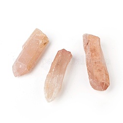 Perlas de cristal de cuarzo natural, sin agujero / sin perforar, pepitas, naranja, 70~125x20~38mm