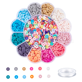 DIY Heishi Surfer Bracelet Making Kit, Including Polymer Clay Disc