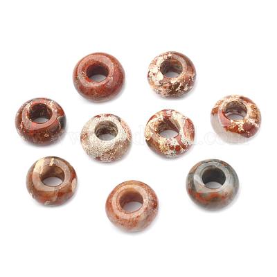 Brecciated Jasper Large Hole Beads, Natural, 14x8mm Rondelle, 6mm