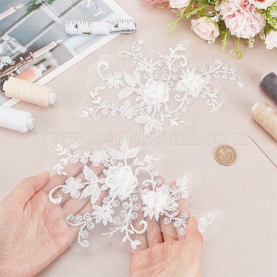 1Pair Small Flowers Sewing Patches Embroidery Garment Sew DIY Decorations Accessories Applique (Style C)