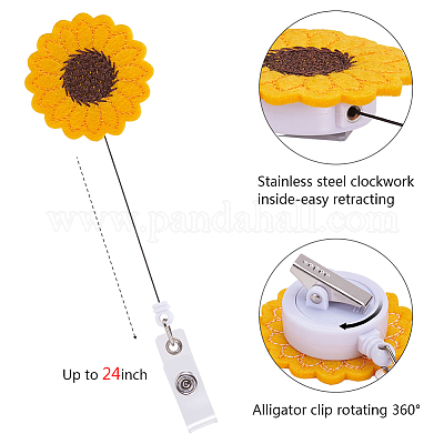 Sunflower Badge Holder - Pretty Badge Reels - Teacher Nurse ID