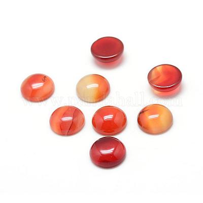 Cabochons en pierre de Cornaline naturels teints&nbsp;G-T020-8mm-14-1