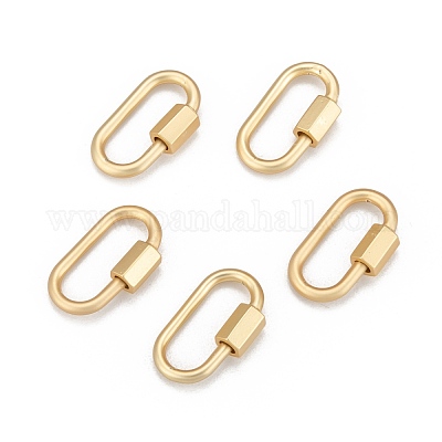 Pandahall 5Pcs Brass Mixed Shapes Screw Carabiner Lock Charms Clasps Real  18K Gold Plated Keychain Clip Hook for Necklaces Jewelry Making