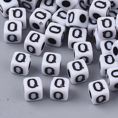 Perles acryliques opaques blanches&nbsp;X-MACR-R869-02Q-1
