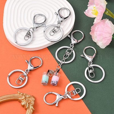 100pcs Iron Alloy Lobster Claw Clasp Snap Hook Keychain Keyring Platinum  68x30mm